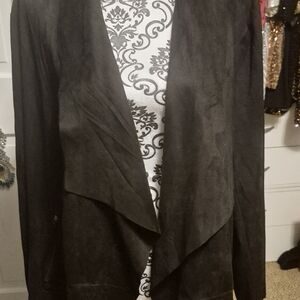NWT Jessica Simpson Black Suede Flyaway Blazer
